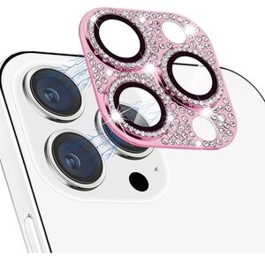 iPhone 16 Pro Pink Camera Lens Protector, Bling 3D Rhinestone Diamond cover nwt